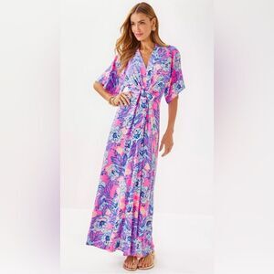 Lilly Pulitzer Wisteria Elbow Sleeve Maxi Dress